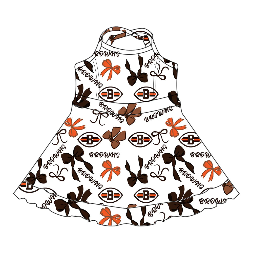 ( Moq 5 each style ) Baby Girl Toddler B Team Bows Sibling Skort Dress Set 6.6