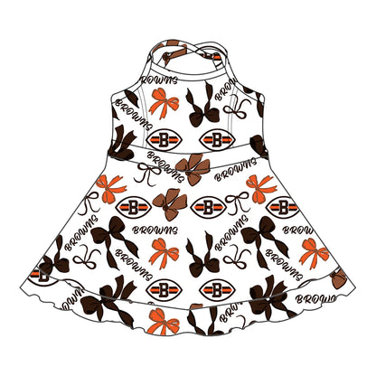 ( Moq 5 each style ) Baby Girl Toddler B Team Bows Sibling Skort Dress Set 6.6