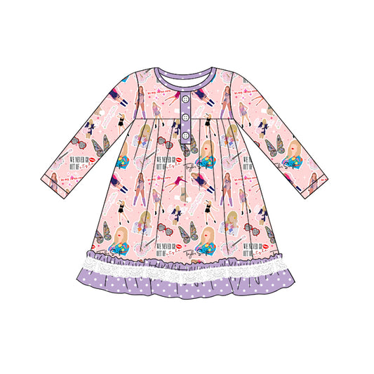 Baby Girl Long Sleeves Singer Ruffle Dress