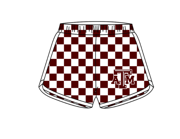 ( Moq 5 Each Style ) Baby Boys Girls Toddler Plaid Sibling Dark Red Shorts Sets Team Clothing