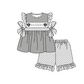 ( Moq 5 ) Baby Girls Toddler Short Sleeves Bows Tunic Dots Shorts Team Grey Set