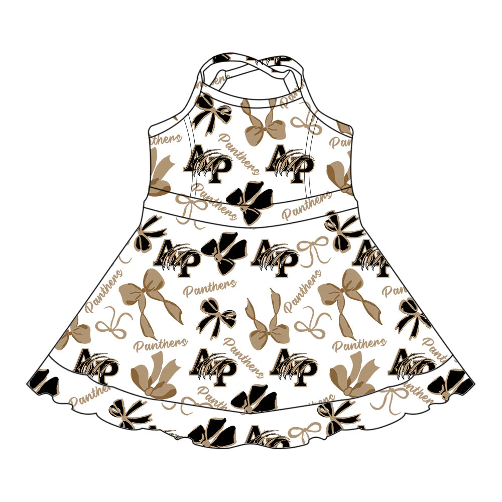 ( Moq 5 each style ) Baby Girl Toddler AP Team Bows Sibling Skort Dress Set 6.11