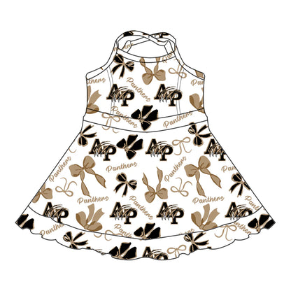 ( Moq 5 each style ) Baby Girl Toddler AP Team Bows Sibling Skort Dress Set 6.11