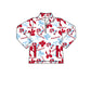 ( Moq 5 each style ) Baby Boy Girl Team Cheer Sibling Shirt Red Blue Bows Dress Set 8.13