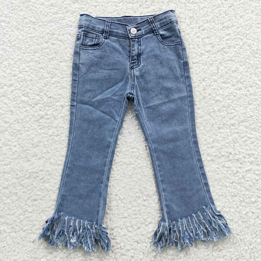 B7-13 Baby Girls Denim Light Blue Rag Jeans Pants