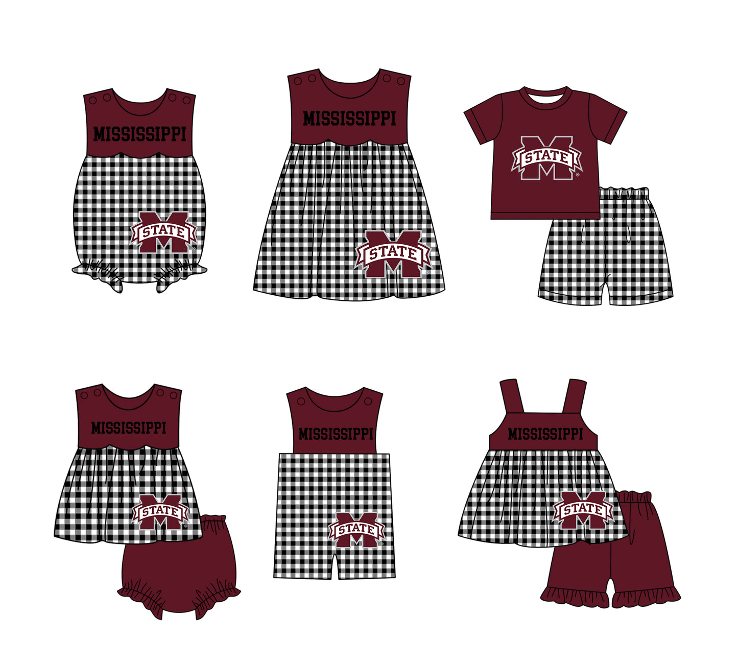 ( Moq 5 Each Style ) Baby Boys Girls Kids Plaid Team Sibling Rompers Dress Sets
