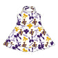 ( Moq 5 each style ) Baby Boy Girl Team Cheer Sibling Shirt Bows Purple Dress Set