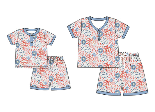 ( Moq 5 Each Style ) Baby Girl Adult Women Floral Bows Sibling Mommy And Me Family Pajamas Set 4.23