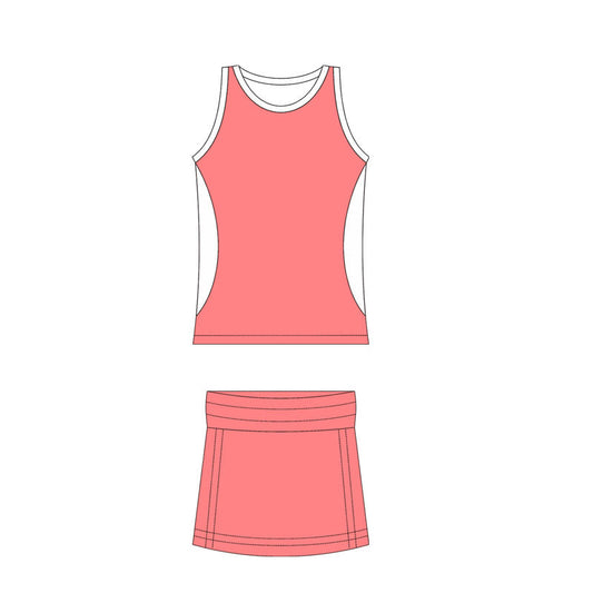 ( Moq 10 ) Baby Girl Peach Sleeveless Activity Wear Vest Tops Shorts Skirts Yoga Set