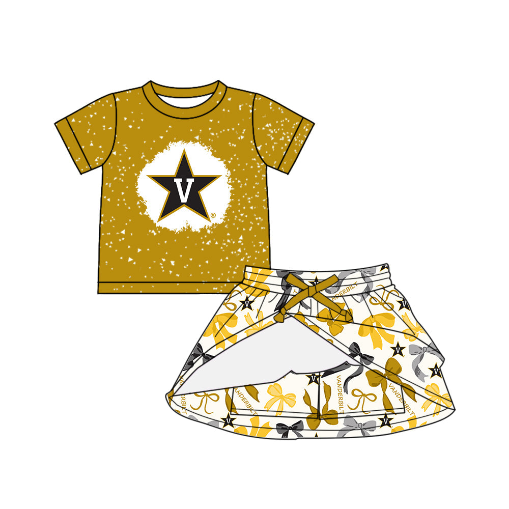 ( Moq 5 each style ) Baby Girl Team Star Bows Sibling Dress Set 5.15