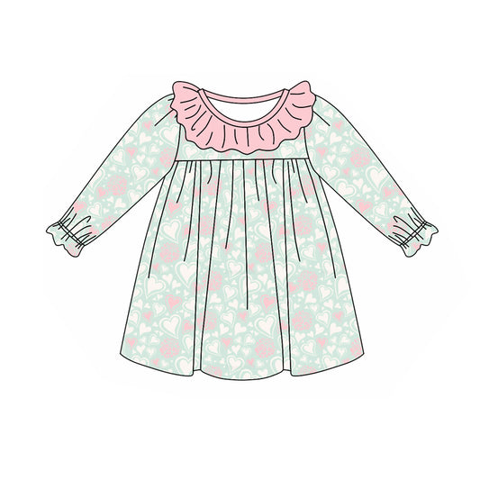 Baby Girl Long Sleeves Valentine Hearts Dress