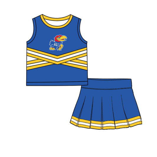 ( Moq 5 ) Baby Girls Kids Sleeveless Vest Skirt Shots Team Set Clothes