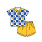 ( Moq 5 Each Style ) Baby Boys Girls Toddler Bows Blue Plaid Team Sibling Shorts Dress Sets Clothes