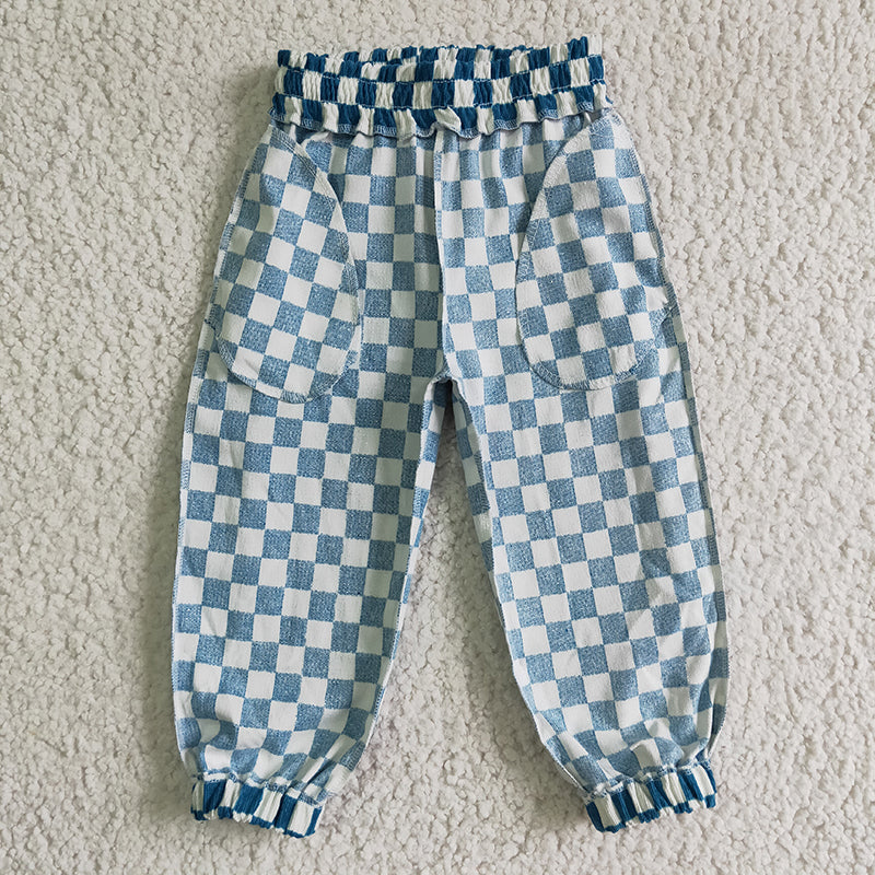 P0018 Baby Boy Blue Checkered Pants