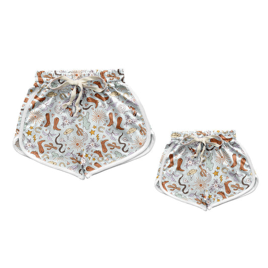 Baby Girl Adult Women Western Boots Sibling Bottoms Shorts ( Moq 5 Each Style ) 3.1