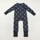 Baby Boy Long Sleeves Western Rodeo Zipper Halloween Black Romper RTS