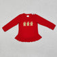 Baby Boy Christmas Embroidery Gingerbread Long Sleeves Green Shirt