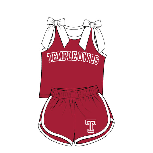 ( Moq 5 ) Sibling Baby Girls Kids Sleeveless Bows Shirt Shorts Team Set Clothes