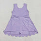 Baby Girl Purple Sleeveless Yoga Active Knee Length Skort Dress RTS