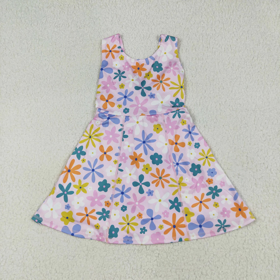 Baby Girl Toddler Sleeveless Sibling Knee Length Yoga Active Dress RTS