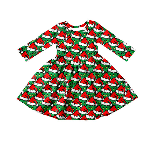 Baby Girl Long Sleeves Christmas Face Dress Moq 5