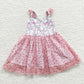 GSD0360 Baby Girl Short Sleeves Summer Cat Pink Tulle Dress