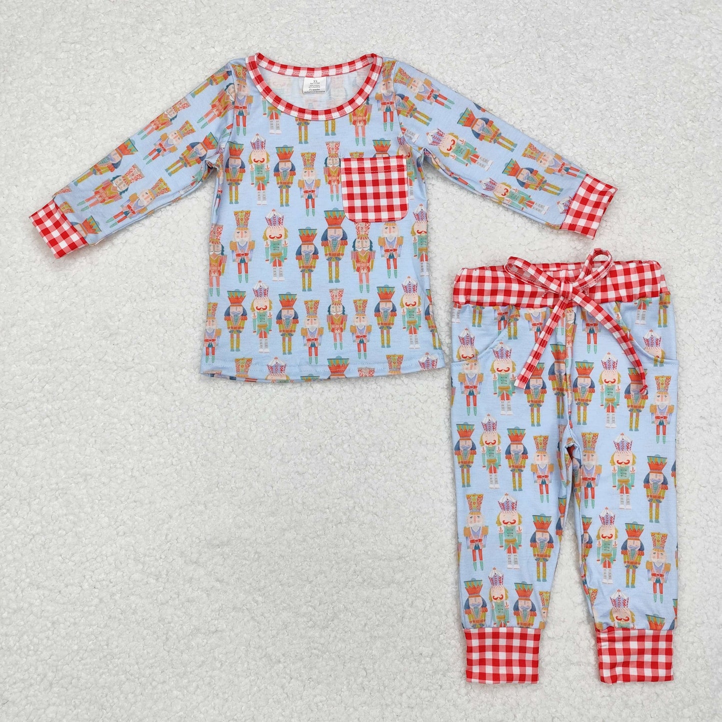 Baby Boy Christmas Soldier Shirt Pants Pajamas Clothes Bamboo Set