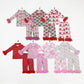 Sibling Baby Girls Long Sleeves With Fur Santa Trees Plaid Buttons Top Pants Pajamas Sets