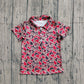 Baby Boys Kids Short Sleeves Dogs Camo Print Team Buttons Shirt Tops RTS