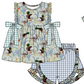 Baby Boy Girl Duck Plaid Bows Sibling Matching Dress Romper Clothes Set ( Moq 5 Each style )