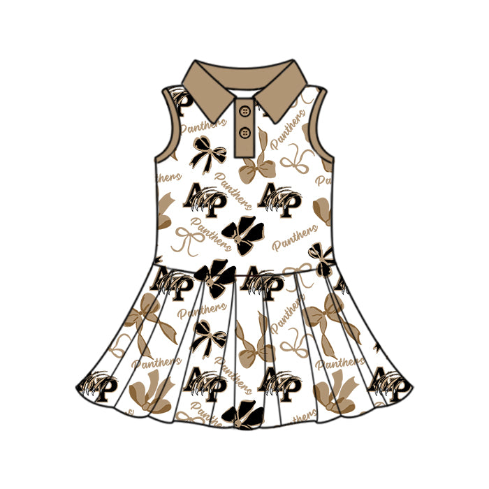 ( Moq 5 each style ) Baby Boy Girl Toddler AP Team Bows Sibling Dress Set