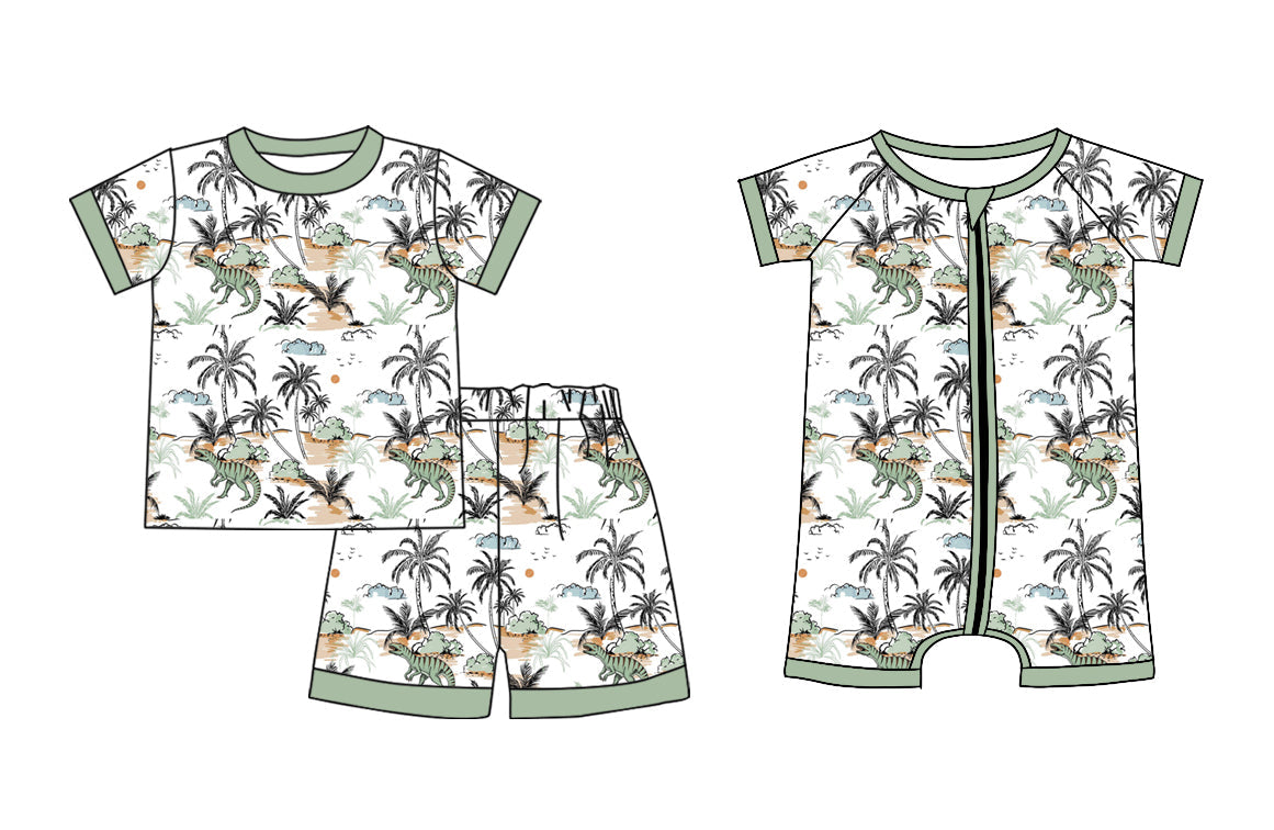 Baby Boy Short Sleeves Dinosaurs Sibling Romper Set ( Moq 5 Each Style ) 12.25