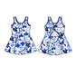 ( Moq 5 each style ) Baby Girl UK Blue Bows Sibling Dress Set 5.14
