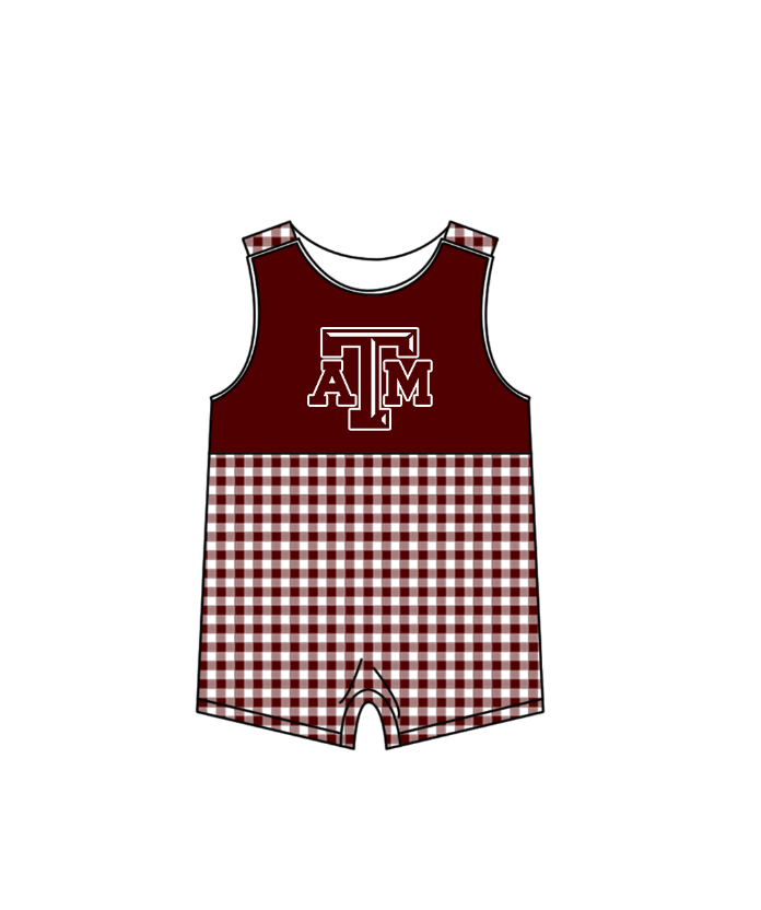 ( Moq 5 ) Baby Boys Kids Sleeveless ATM Plaid Team Summer Romper