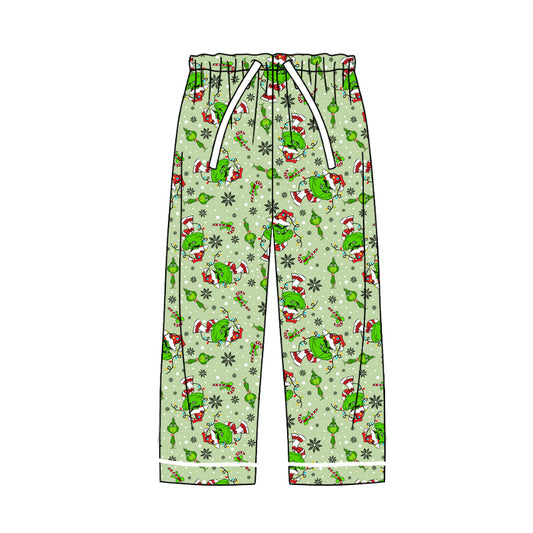 Adult Men Christmas Frog Lights Pajamas Pants