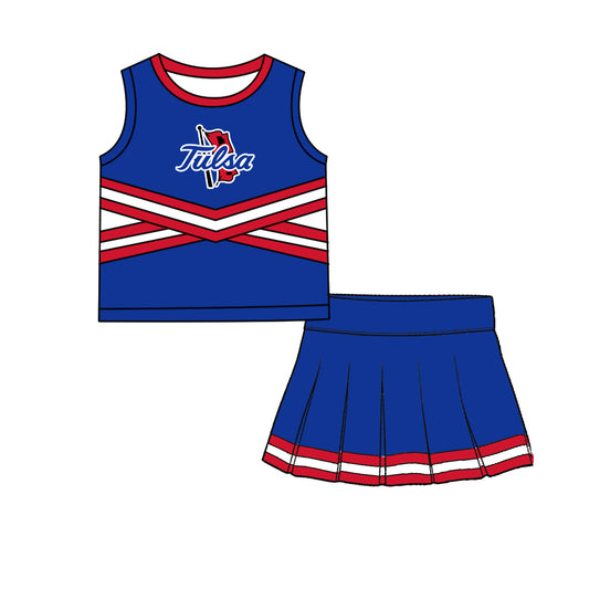 ( Moq 5 ) Baby Girls Kids Sleeveless Vest Skirt Shots Team Set Clothes