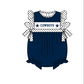 ( Moq 5 ) Baby Girls Kids Short Sleeves Team Bubble Navy Romper