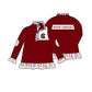 ( Moq 5 each style ) Baby Boy Girl Team Dark Red Drips Sibling Shirt Set 8.21