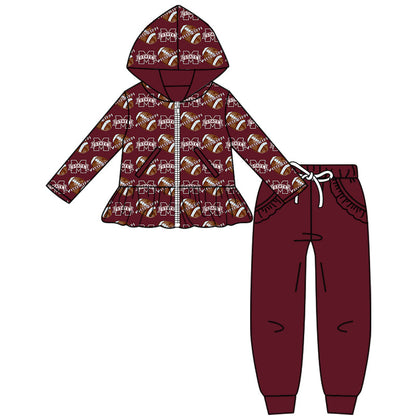 ( Moq 5 each style ) Baby Boy Girl Team Sibling Football Dress Pants Set 8.20