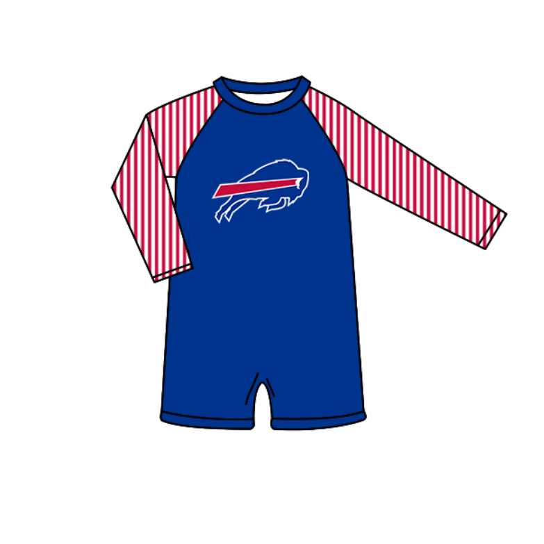 ( Moq 5 Each Style ) Baby Boys Girls Kids Team Sibling Blue Jumpsuits Sets Swimsuits Clothes