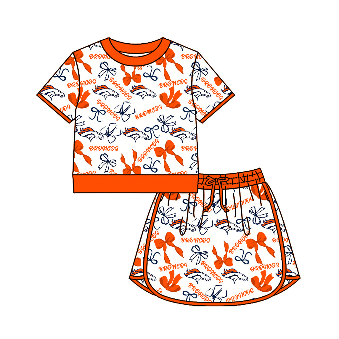 ( Moq 5 Each Style ) Sibling Baby Girls Kids Bows Team Shirt Sets Clothes