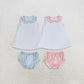 Sibling Baby Boys Girls Sleeveless Tops Plaid Bummie Shorts Sets Clothes RTS