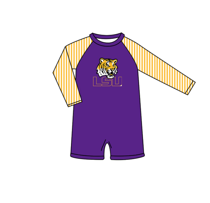 ( Moq 5 Each Style ) Baby Boys Girls Kids Team Sibling Purple Jumpsuits Sets Swimsuits