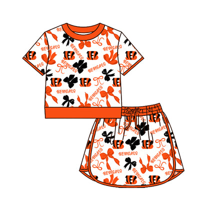 ( Moq 5 Each Style ) Sibling Baby Girls Kids Bows Team Shirt Sets Clothes