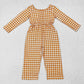 Baby Girl Long Sleeves Khaki Checked Tunic Pants Clothes Set