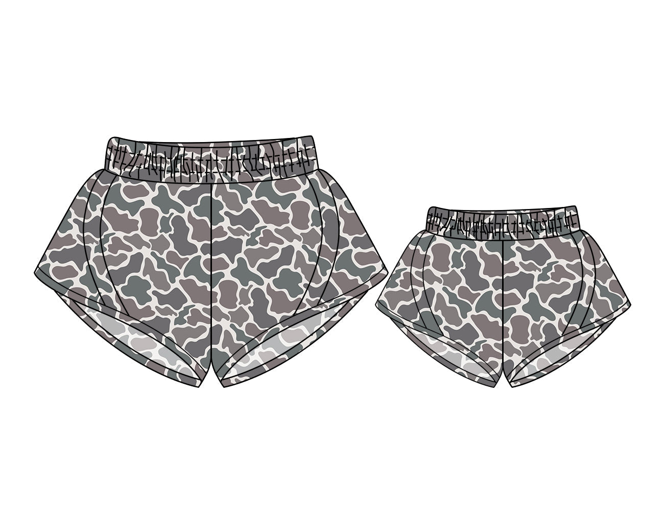 Baby Girl Adult Women Camo Sports Shorts Mom And Me ( Moq 5 Each Style ) 3.5