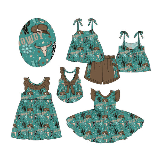 Baby Girl Western Howdy Cow Sibling Dress Set ( Moq 5 Each Style ) 2.18