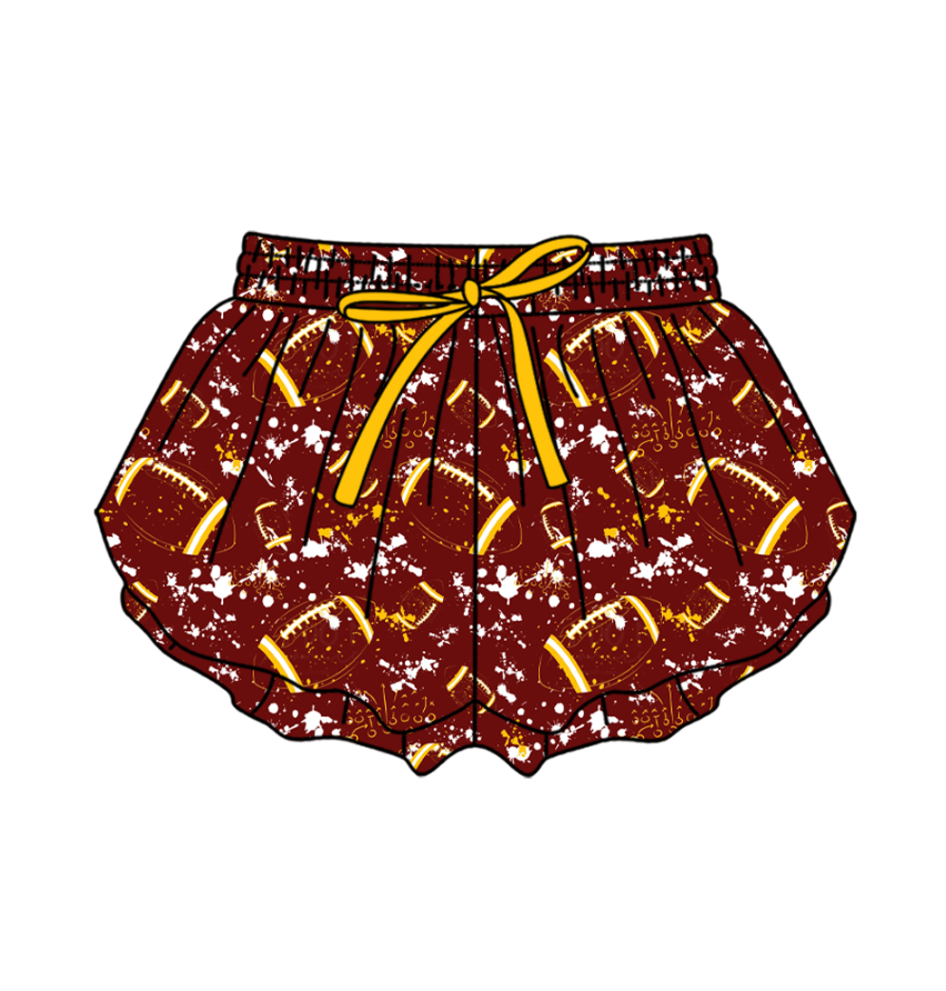 ( Moq 5 Each Style ) Baby Boys Girls Toddler Football Sibling Shorts Romper Yellow Bows Dresses Set Team Clothing