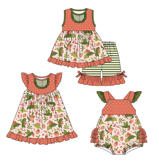 Baby Girl Strawberry Sibling Dress Romper Set ( Moq 5 Each Style ) 1.4