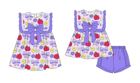 ( Moq 5 Each Style ) Baby Girl Back To School Smile Pencils Bows Sibling Dress Set 4.19